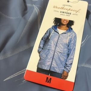 NWT Weatherproof Rain Jacket,, blue, size S, M